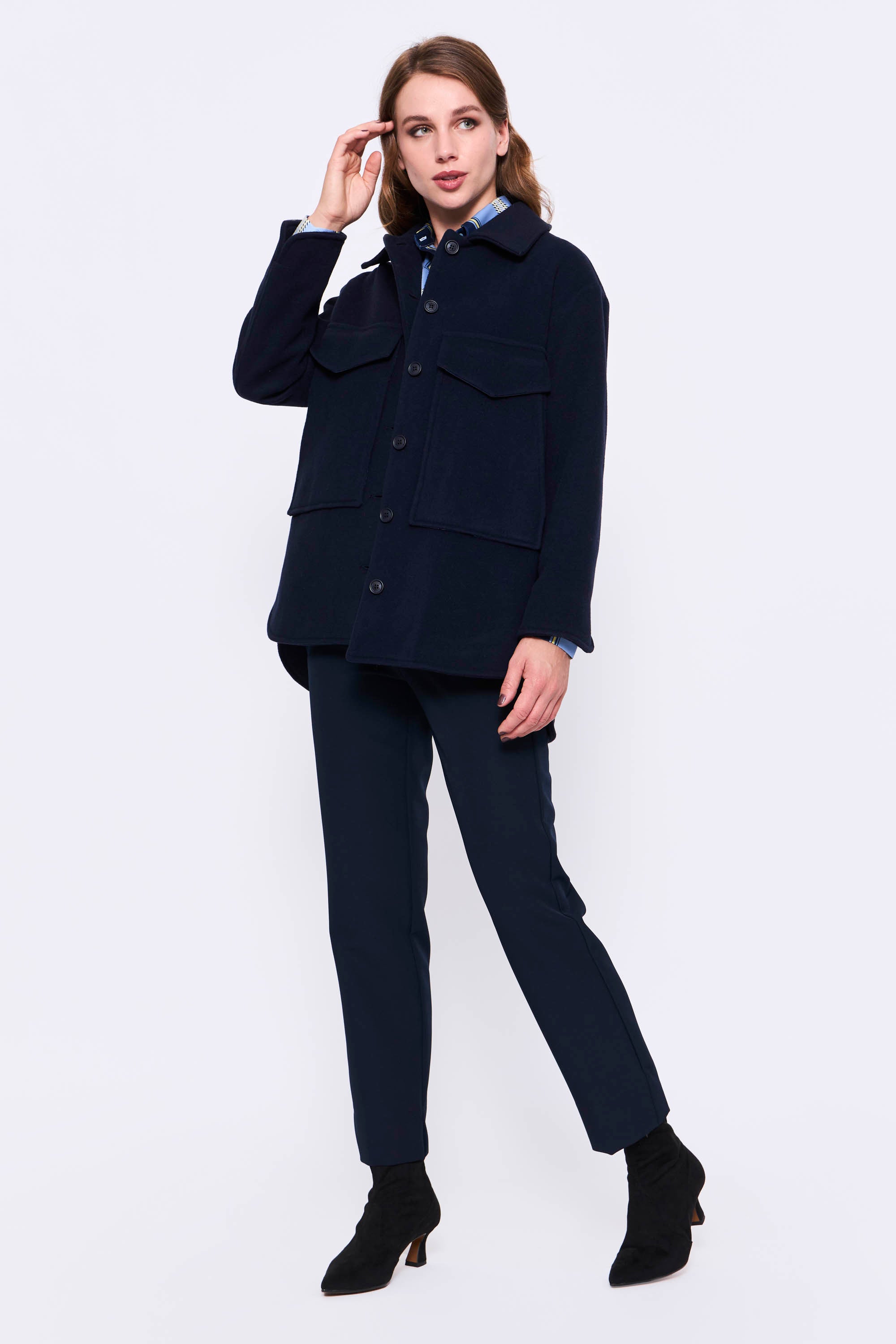Chaquetón Maxi Bolsillos Azul Marino