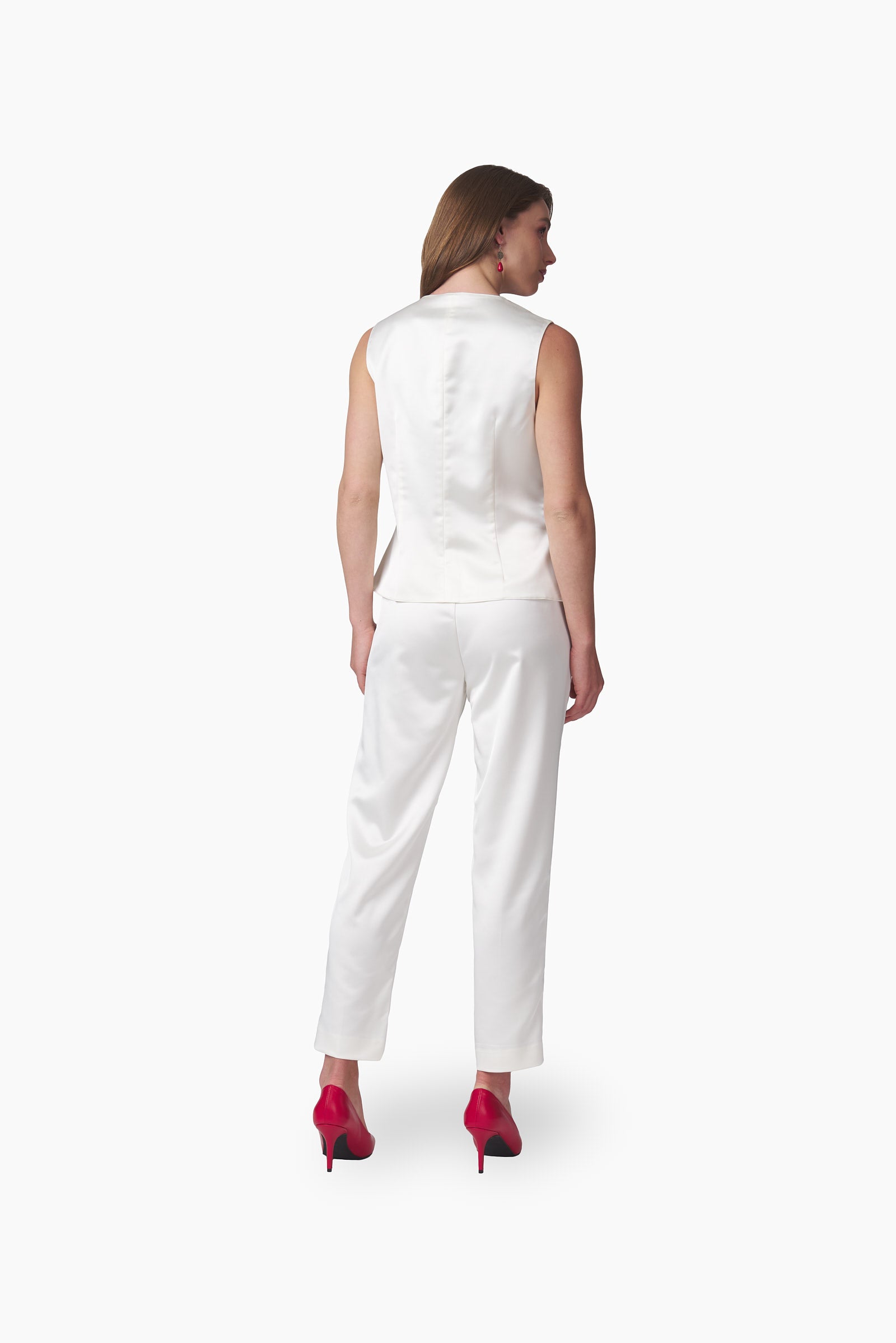 Pantalón recto Conjunto Gillet Crema