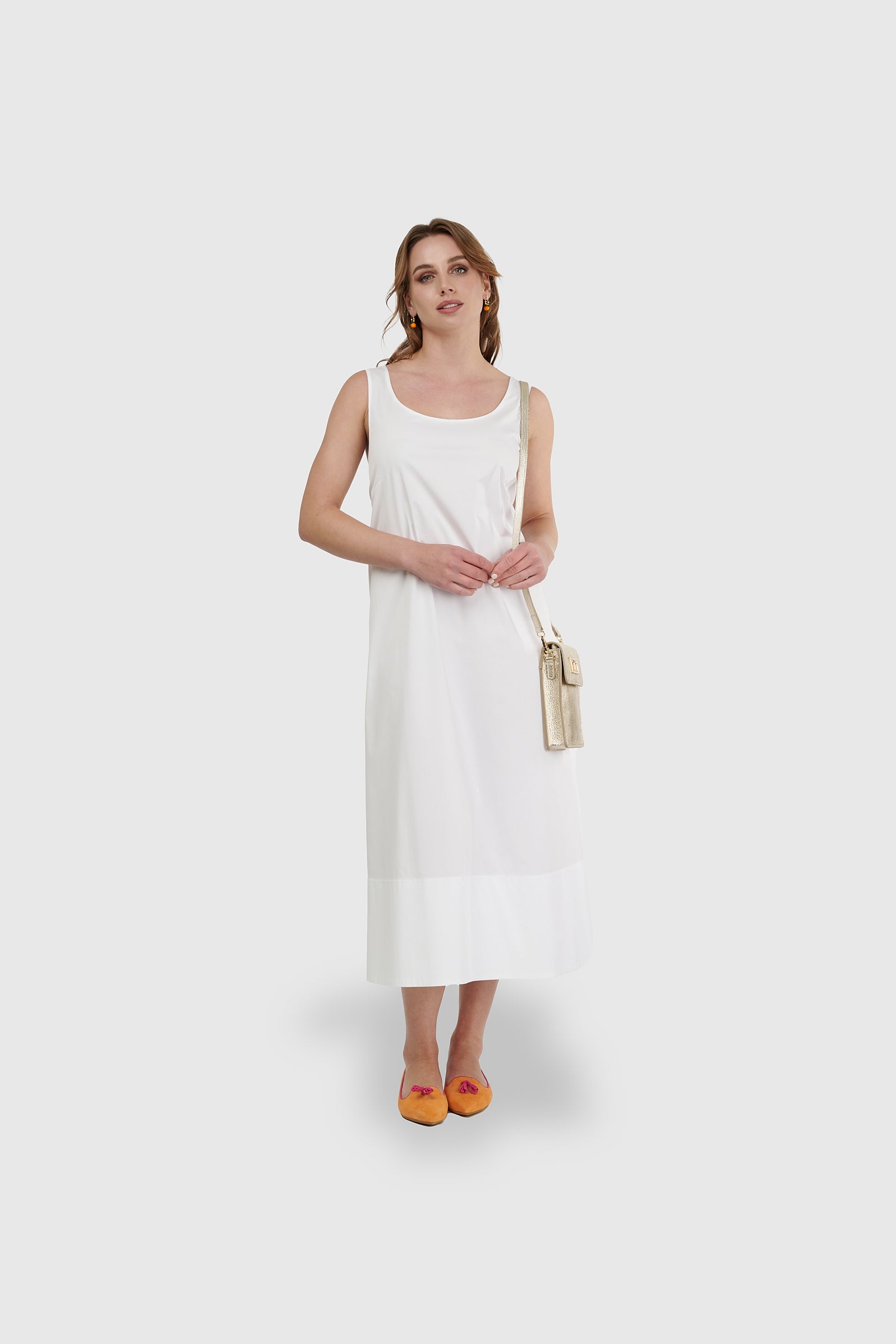 Vestido midi largo solera lazo atrás Blanco