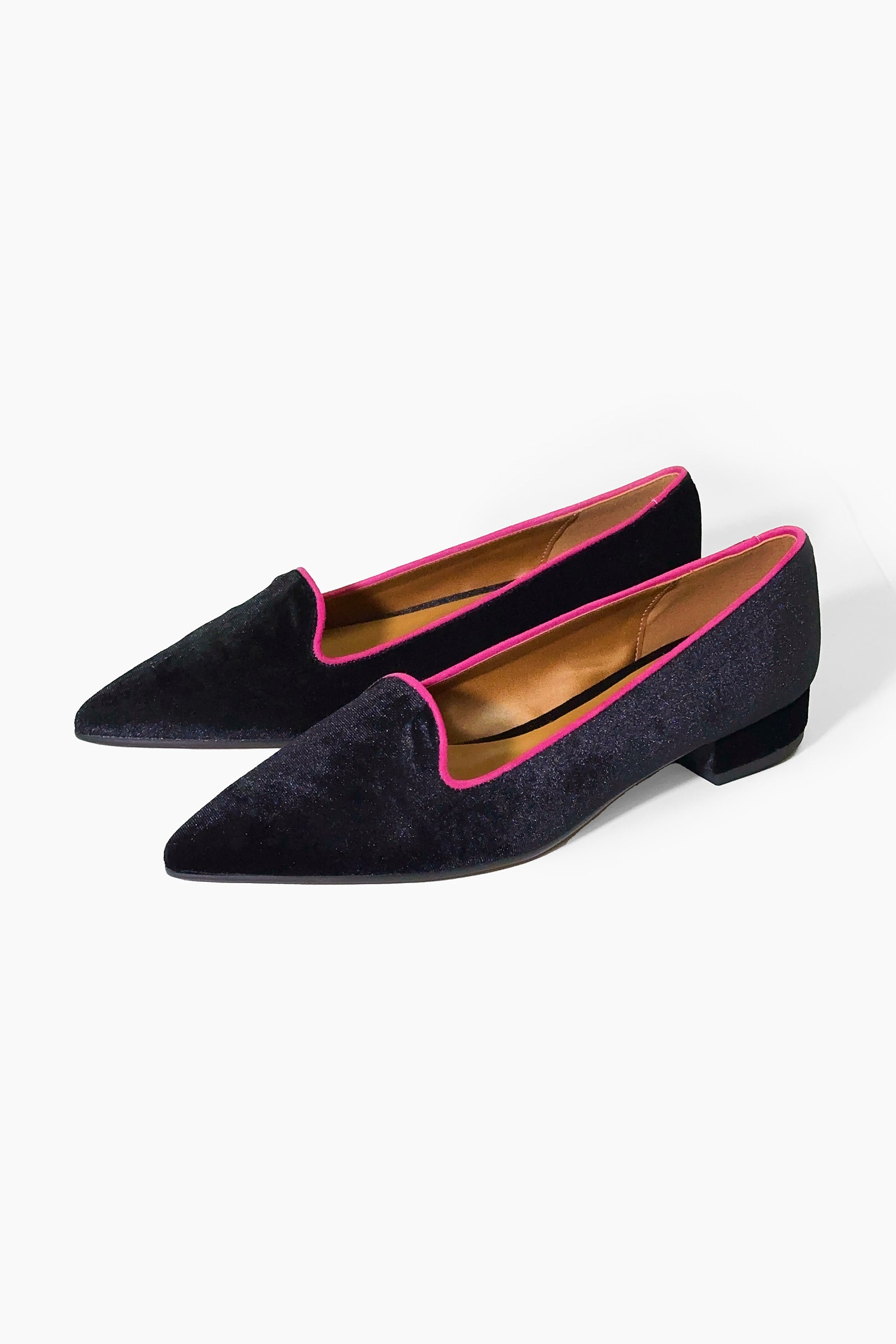 Ballerina de Terciopelo Negra/Fucsia