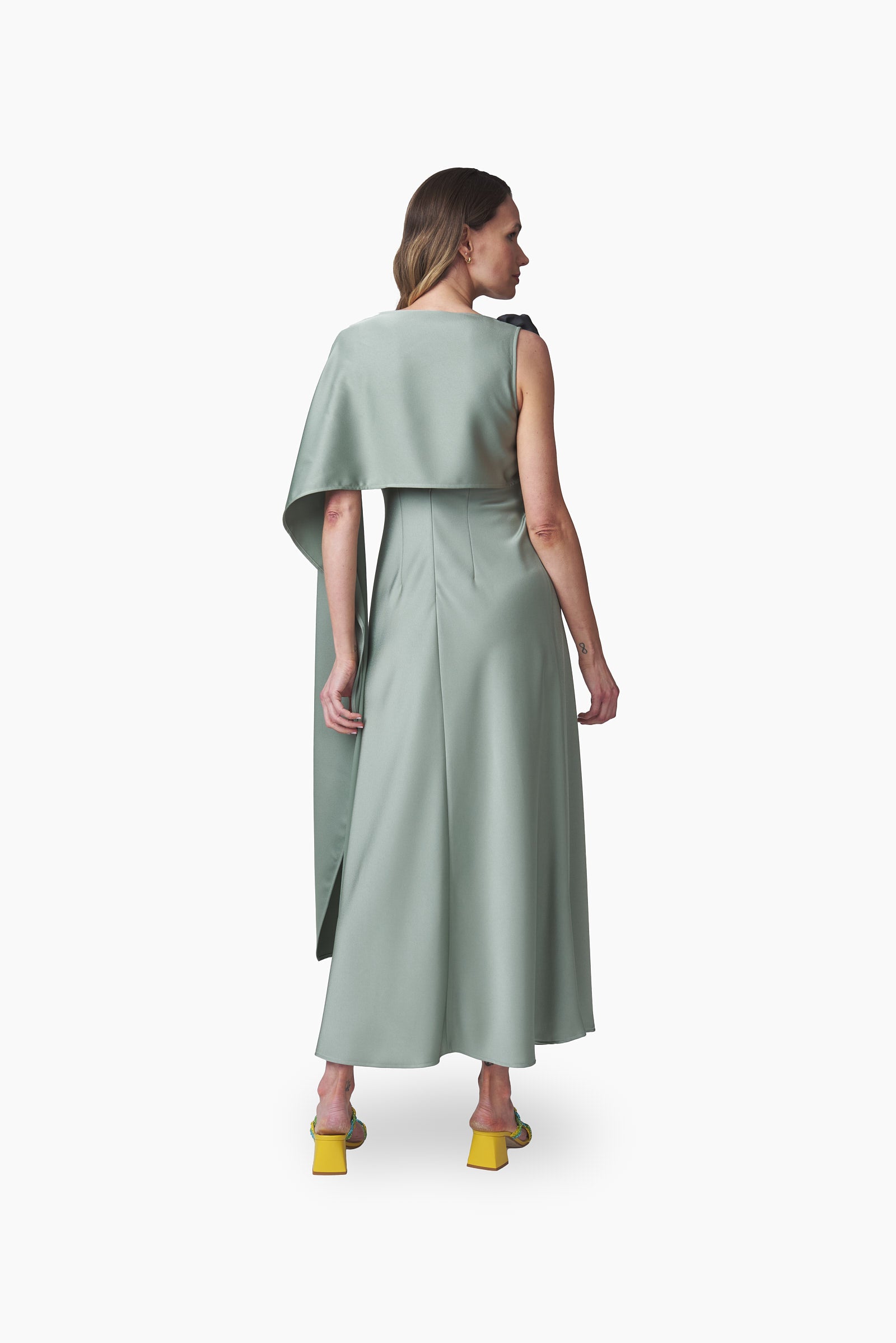 Vestido largo fourlard Verde Menta