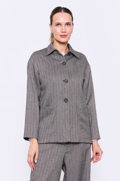 Chaqueta Tweed Espiga _ Gris