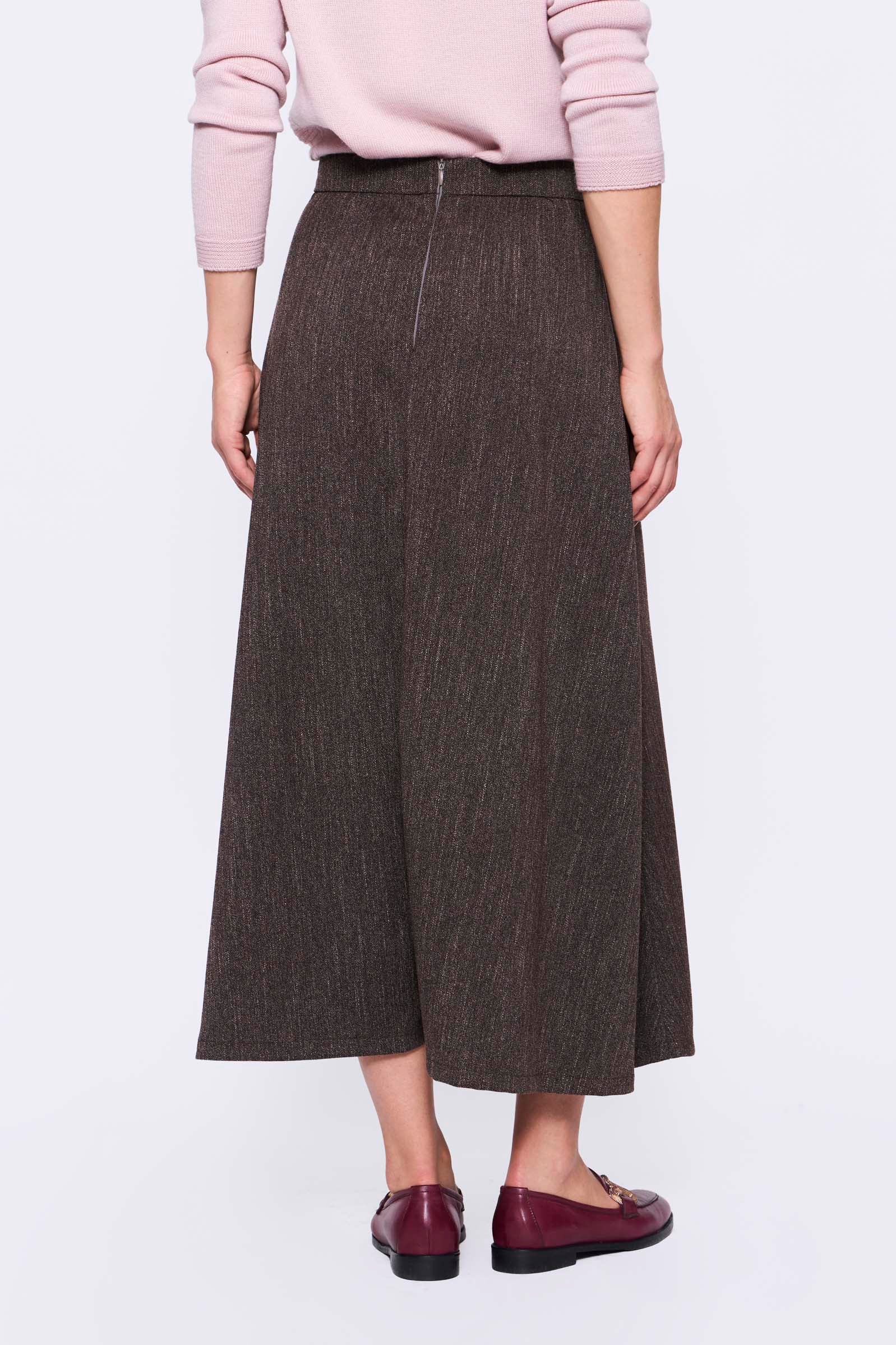 Falda Larga Tweed Bolsillos