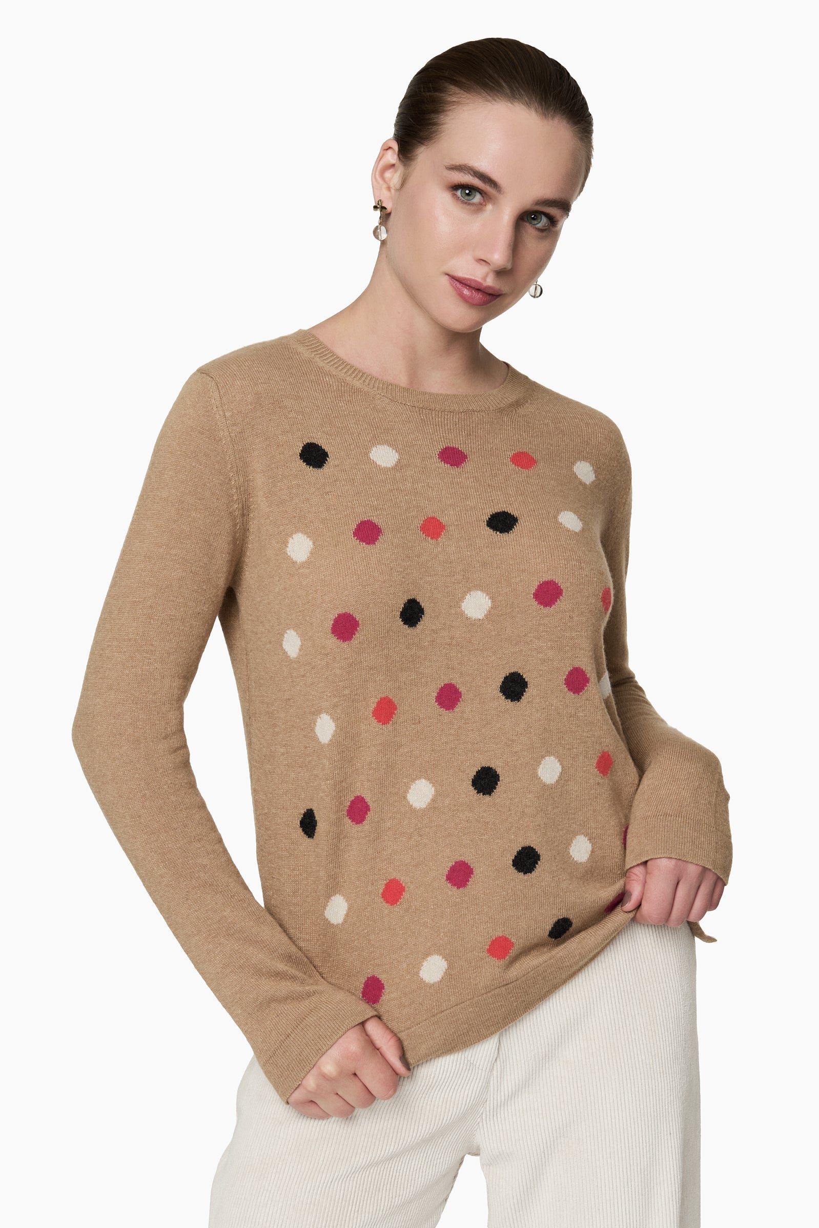 Sweater Cuello Redondo Lunares