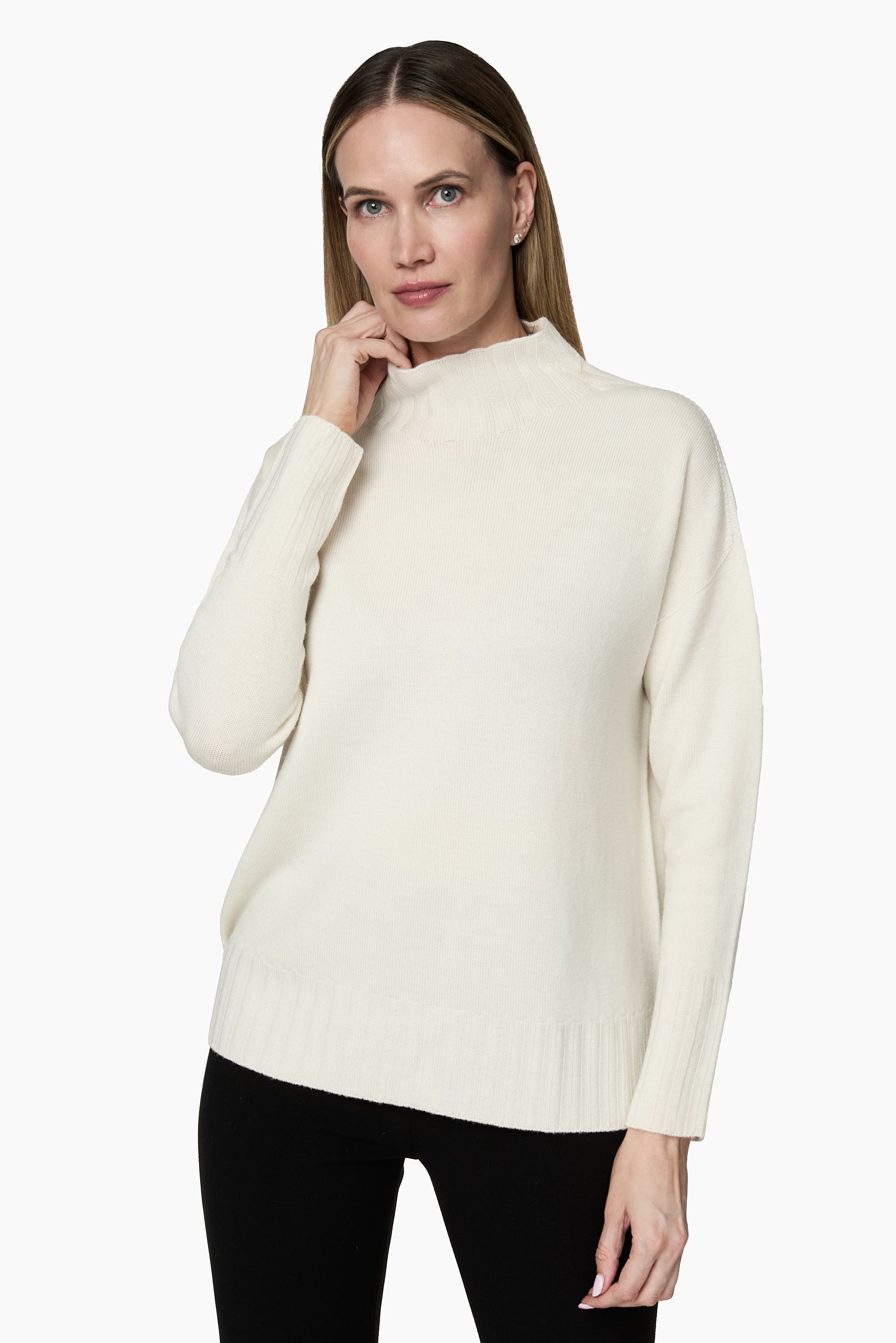 Sweater Cuello Polo Blanco