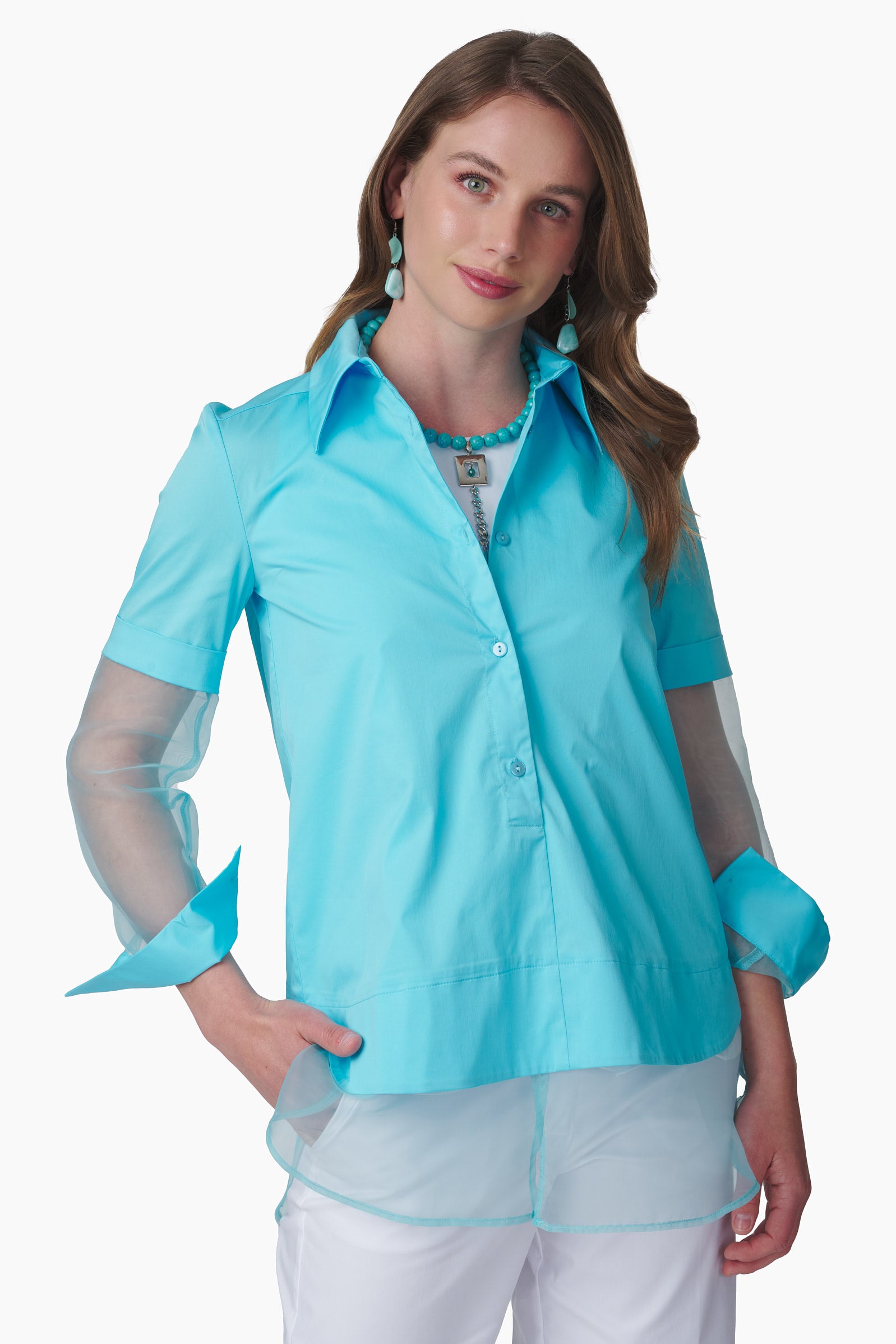 Camisa Transparencia Organza