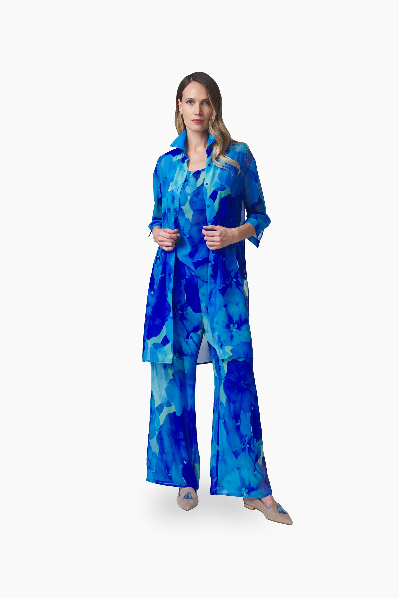 Kimono Floreado Azul