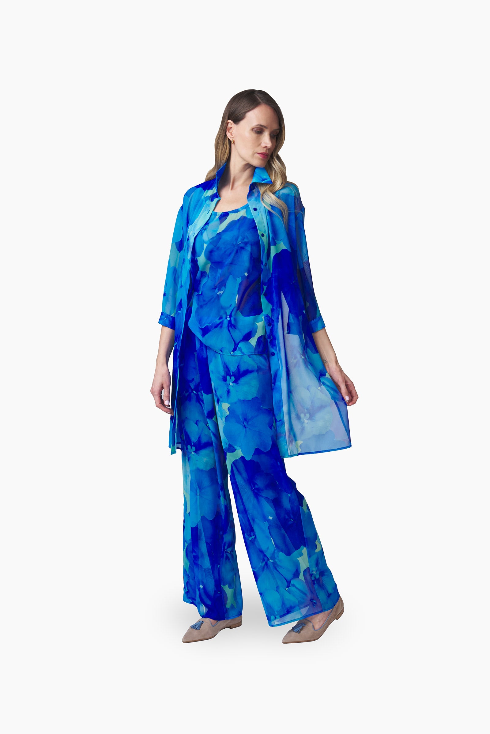 Kimono Floreado Azul