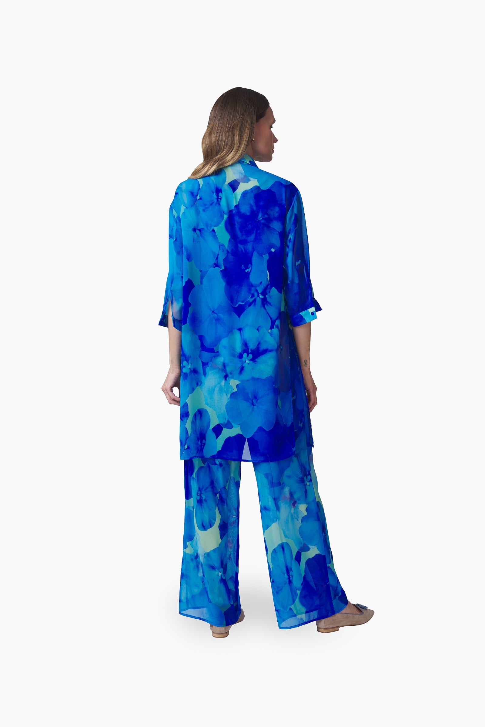 Kimono Floreado Azul