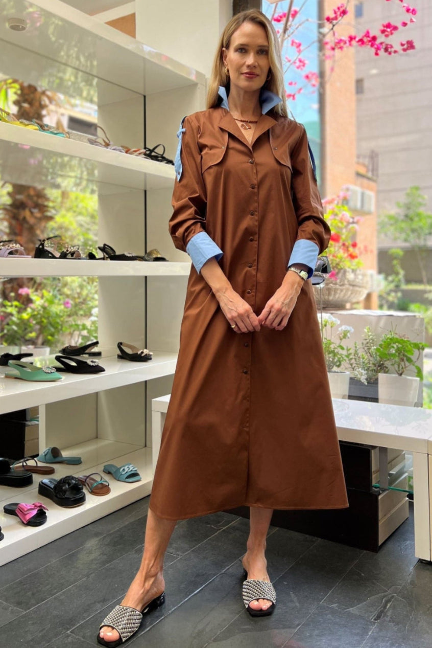 Vestido Largo Camisero Moro Bolero