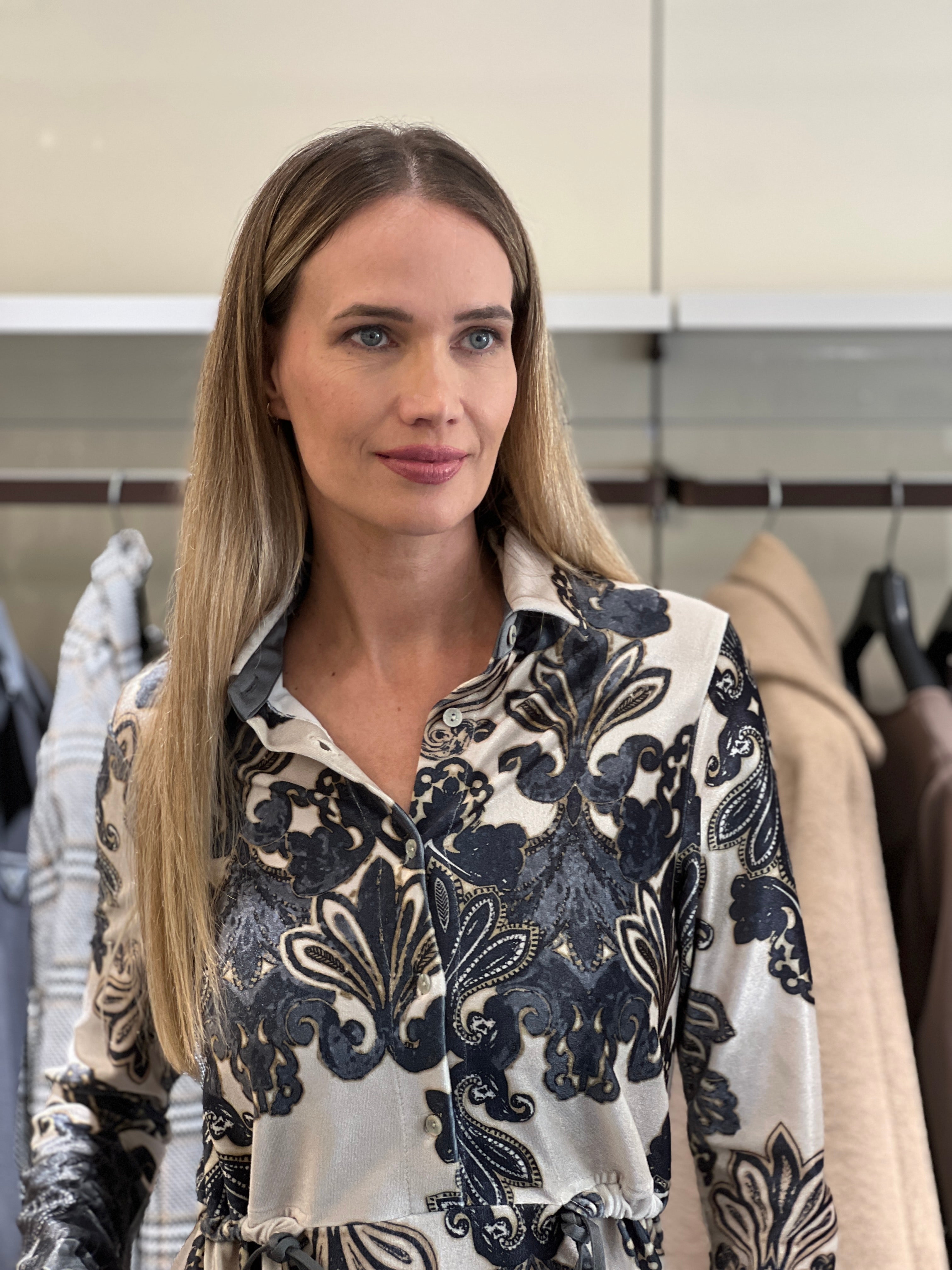 Vestido Camisero Largo Estampado