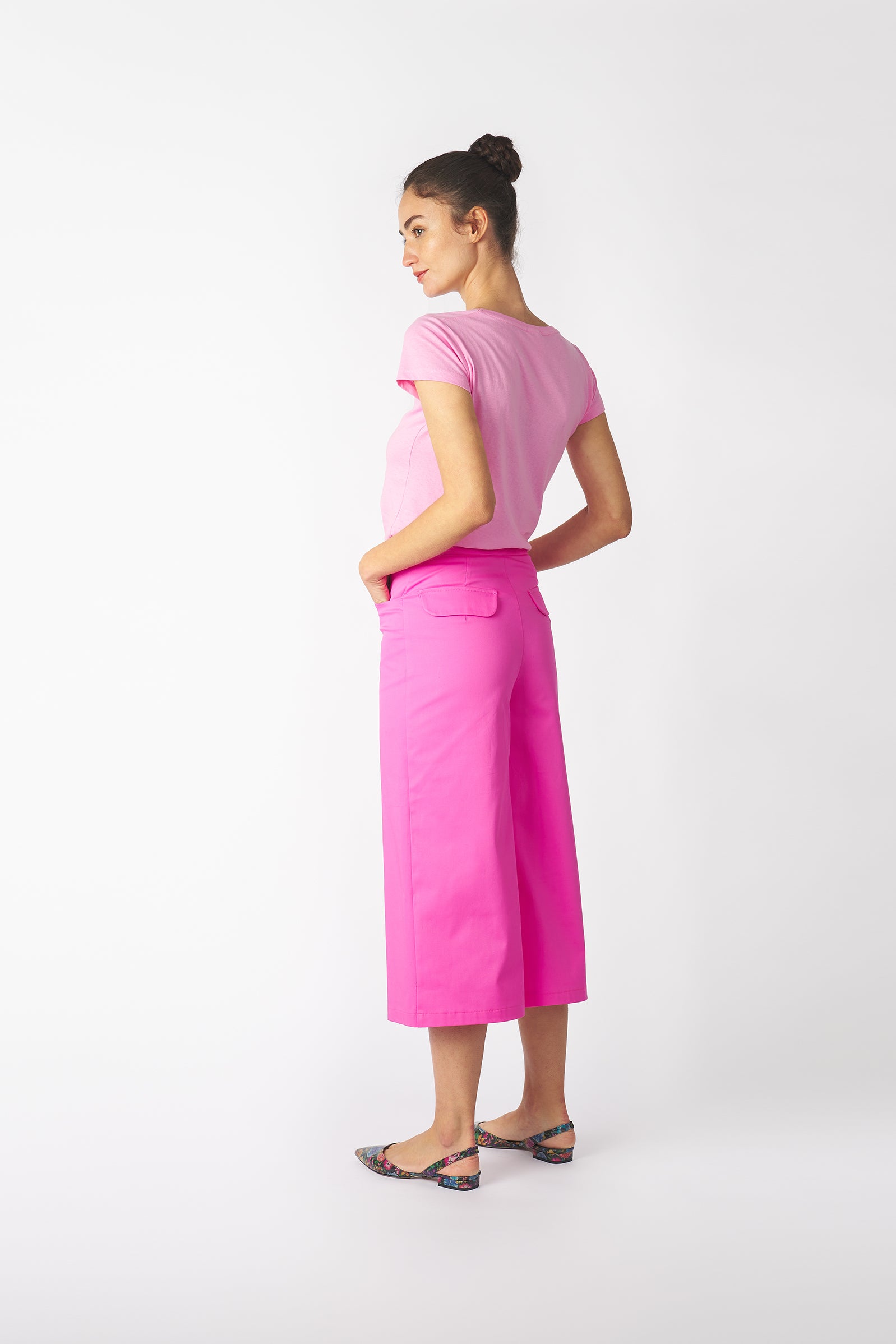 Pantalón culotte rosa