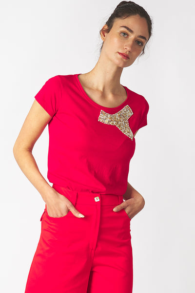 Polera piedras roja