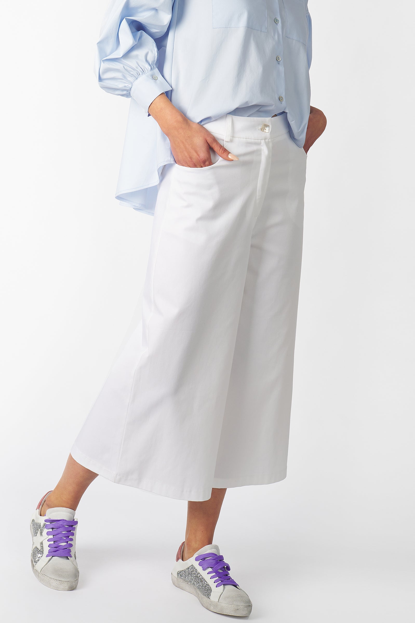 Pantalón culotte blanco