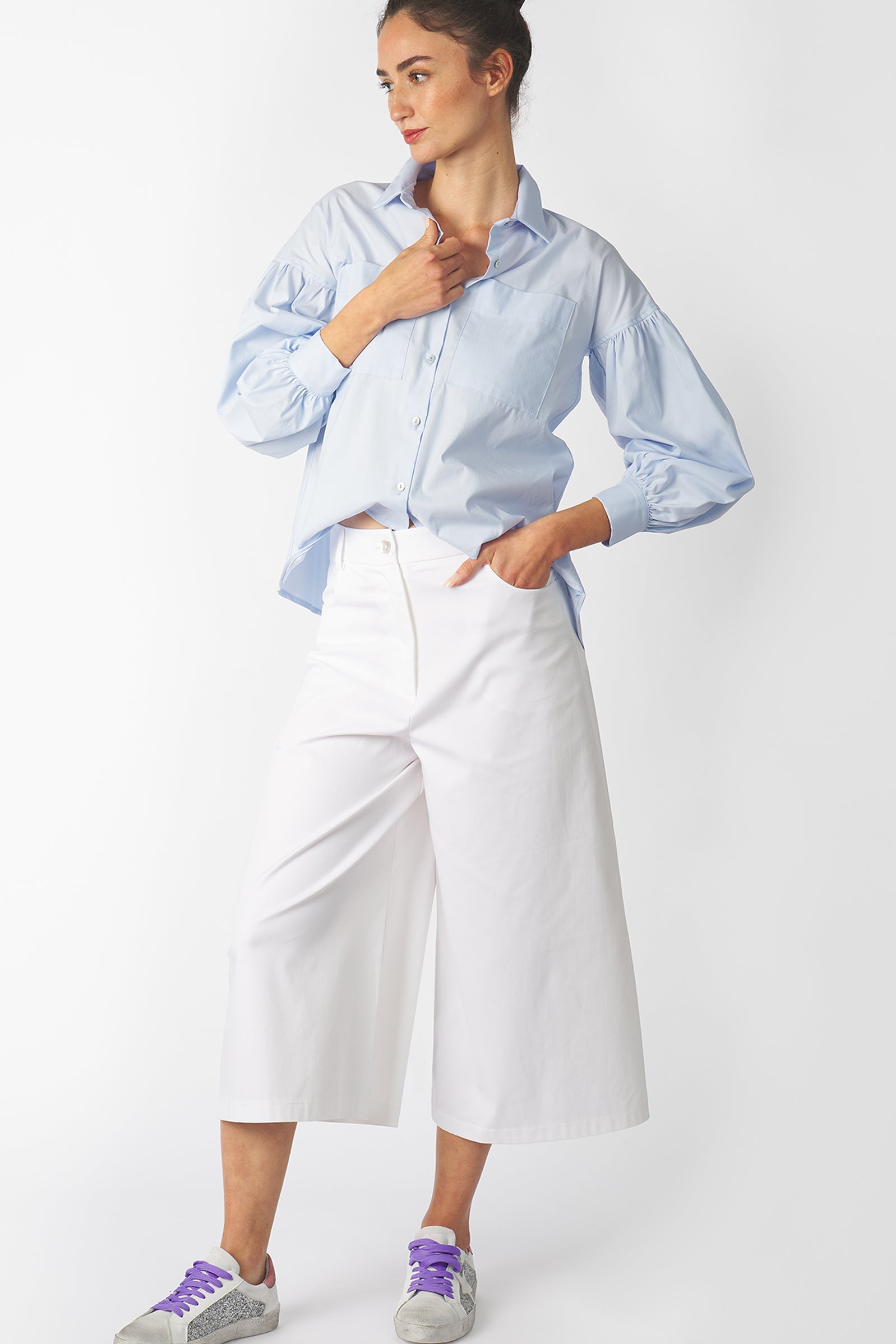 Pantalón culotte blanco