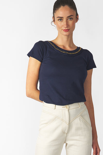 Polera cadena azul